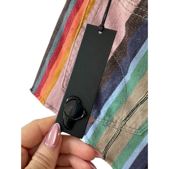 Joe's Jeans Denim Jean Cutoff Multi-Color Striped Waist Low Rise Shorts 24 New - Picture 3 of 7